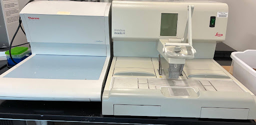 Paraffin embedding workstation with heated and cold modules.